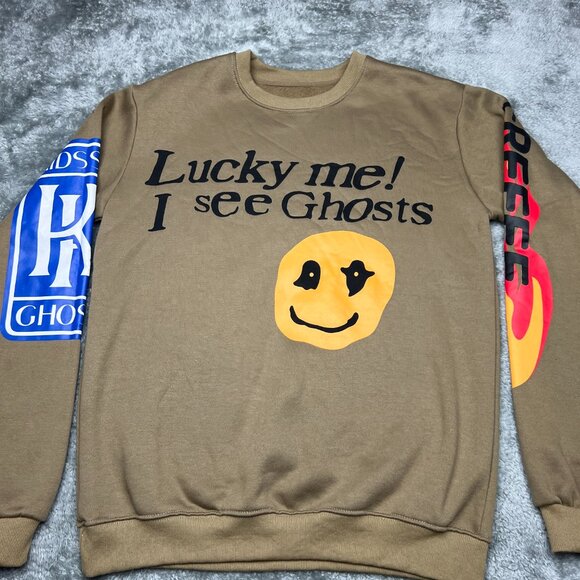 Lucky Me I Fee Ghosts Camp Flog Gnaw Nov 11 Kid Cudi Sweater Crewneck Medium - Picture 6 of 11